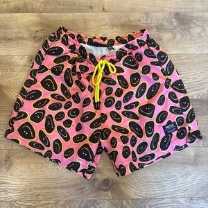 WESC Unisex (L/XL) Pink Marty Trippy Smiley Cotton Shorts NEW Skate Grunge
